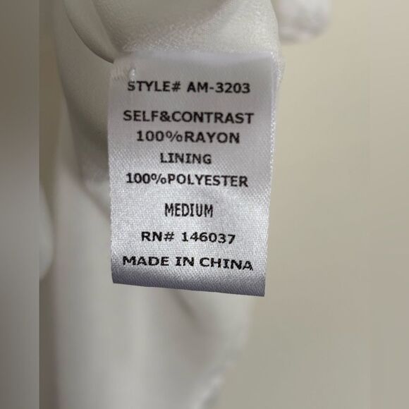 White Boho Embroidered Eyelet Detail Babydoll Dress Medium - Picture 6 of 10